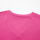 Strawberry Pink Waffle V Neck Short Sleeve Knit Top