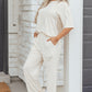 Khaki Checkered Print Half Sleeve Tee 2pcs Lounge Pant Set