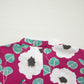 Red Floral Print Trimmed Short Puff Sleeve Mini Dress with Belt