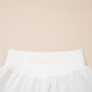 White Solid Color Ribbed Patchwork High Waist Athletic Shorts
