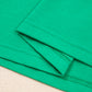 Dark Green Plus Size Button Front Ruffled Stripe Trim V Neck Flutter Sleeve Blouse
