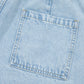 Beau Blue Studded Side Slit Leg Frayed Pocketed Wide Leg Jeans