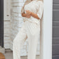 Khaki Checkered Print Half Sleeve Tee 2pcs Lounge Pant Set