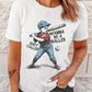 White SHOT CALLER WANNA BE A BALLER Casual Graphic Tee