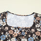 Black Floral Print Slim Long Sleeve T Shirt