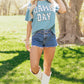 Stone Blue Camo GAME DAY Graphic T Shirt