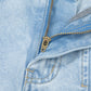 Beau Blue Studded Side Slit Leg Frayed Pocketed Wide Leg Jeans