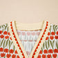 White Tulip Floral Print Cotton Puff Short Sleeve Mini Dress