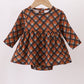 Premium brown plaid muslin bubble