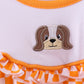 Orange Tennessee puppy bow embroidery checkered bubble