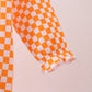 Orange Tennessee puppy bow embroidery checkered bubble