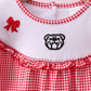 Premium Red Georgia bulldog embroidery ruffle pants set