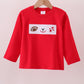 Premium Red Georgia bulldog embroidery top