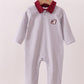 Premium Maroon Mississippi bulldog embroidery romper