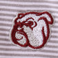Premium Maroon Mississippi bulldog embroidery romper