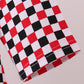 Checkered Georgia dog applique ruffle dress