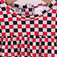 Checkered Georgia dog applique ruffle bubble