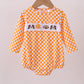 Orange Tennessee puppy embroidery checkered bubble