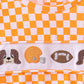 Orange Tennessee puppy embroidery checkered bubble