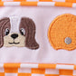 Orange Tennessee puppy embroidery checkered bubble