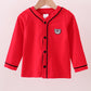 Premium Red Georgia bulldog embroidery cardigan