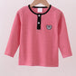 Premium Red Georgia bulldog embroidery stripe top
