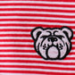 Premium Red Georgia bulldog embroidery stripe top