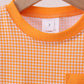 Premium Orange Tennessee embroidery gingham top