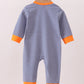 Premium Blue Auburn stripe tiger romper