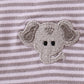 Premium Gray Alabama stripe elephant embroidery dress