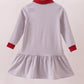 Premium Gray Alabama stripe elephant embroidery dress