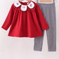 Premium Maroon Alabama elephant football embroidery gingham pants set