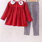 Premium Maroon Alabama elephant football embroidery gingham pants set