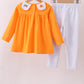 Premium Orange Tennessee puppy football embroidery pants set