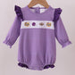 Premium Purple LSU tiger embroidery gingham ruffle bubble
