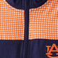 Premium Navy Auburn embroidery ruffle top