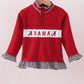 Premium Maroon Alabama embroidery ruffle top