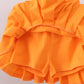 Premium Orange Tennessee stripe football embroidery skorts set