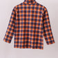 Premium Navy Auburn embroidery plaid top