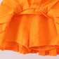 Premium Orange Clemson stripe football embroidery skorts set