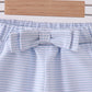 Premium Blue&white stripe bow shorts