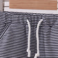 Premium Navy&white stripe drawstring shorts