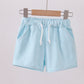 Premium Mint&white stripe drawstring shorts