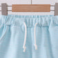 Premium Mint&white stripe drawstring shorts