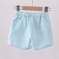 Premium Mint&white stripe drawstring shorts
