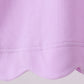 Purple flutter sleeve scalloped top