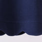 Navy flutter sleeve scalloped top