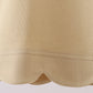 Khaki flutter sleeve scalloped top