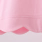 Pink flutter sleeve scalloped top