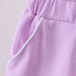 Purple scallop hem bow skort